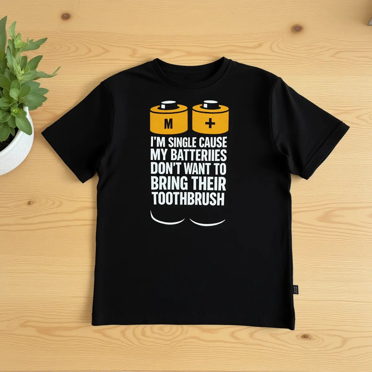 I’m Single ’Cause My Batteries Don’t Want to Bring Their Toothbrush Tee – Single Life Graphic Shirt for Women | Grunge Streetwear & Anti-Settling Humor Yoycol
