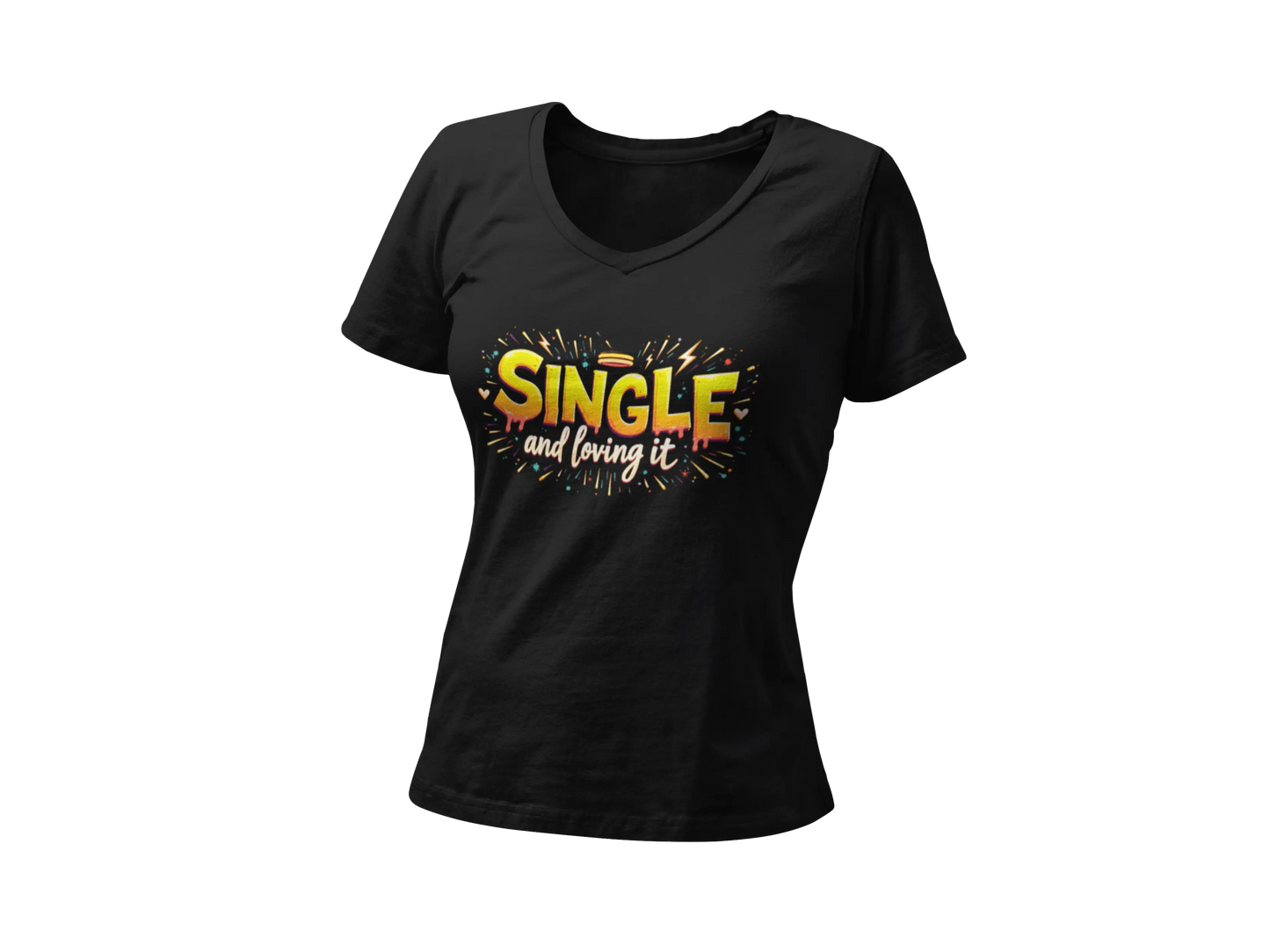 SINGLE LIFE and Loving It T-Shirt, Funny Single Girl Shirt, Anti-Valentine's Day Top, Leveling Up Solo Crop Tee, Gift for Independent Woman Yoycol