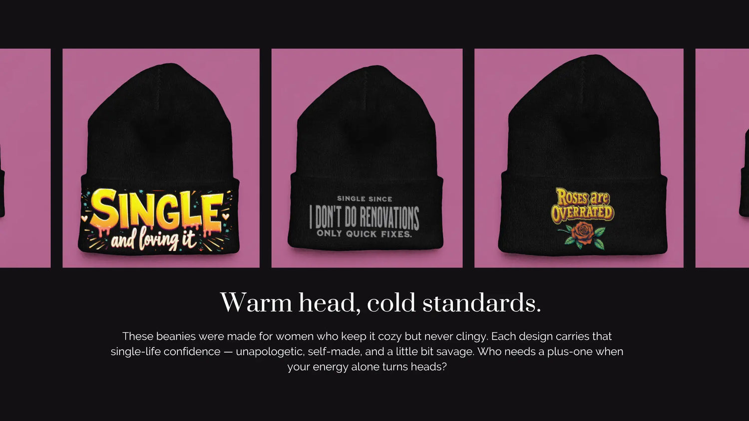 Single-Life-Beanies-Grunge-Streetwear-Confidence-Hats-SheVibes-After-Dark SHE VIBES AFTER DARK