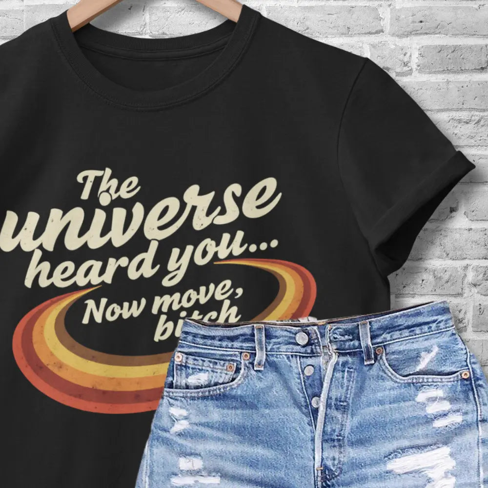Retro Galaxy Graphic Tee: Unisex Black Cosmic Print T-Shirt Yoycol