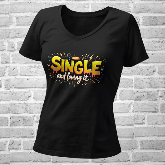 SINGLE LIFE and Loving It T-Shirt, Funny Single Girl Shirt, Anti-Valentine's Day Top, Leveling Up Solo Crop Tee, Gift for Independent Woman Yoycol