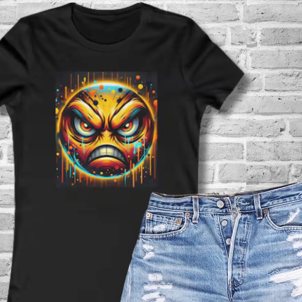 Grunge Angry Face Tank Top: Edgy Punk Streetwear Tee Yoycol