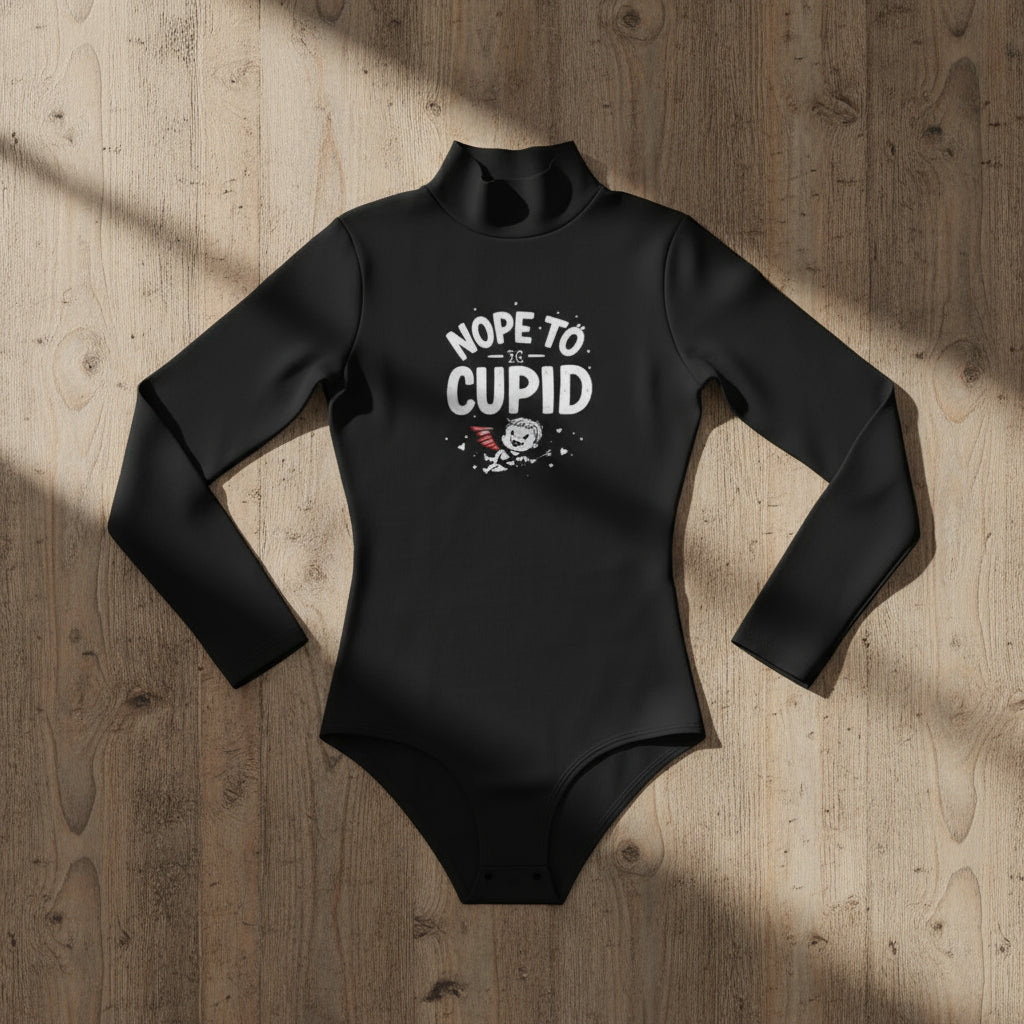 All-Over Print Women's Turtleneck Long Sleeve Bodysuit Yoycol