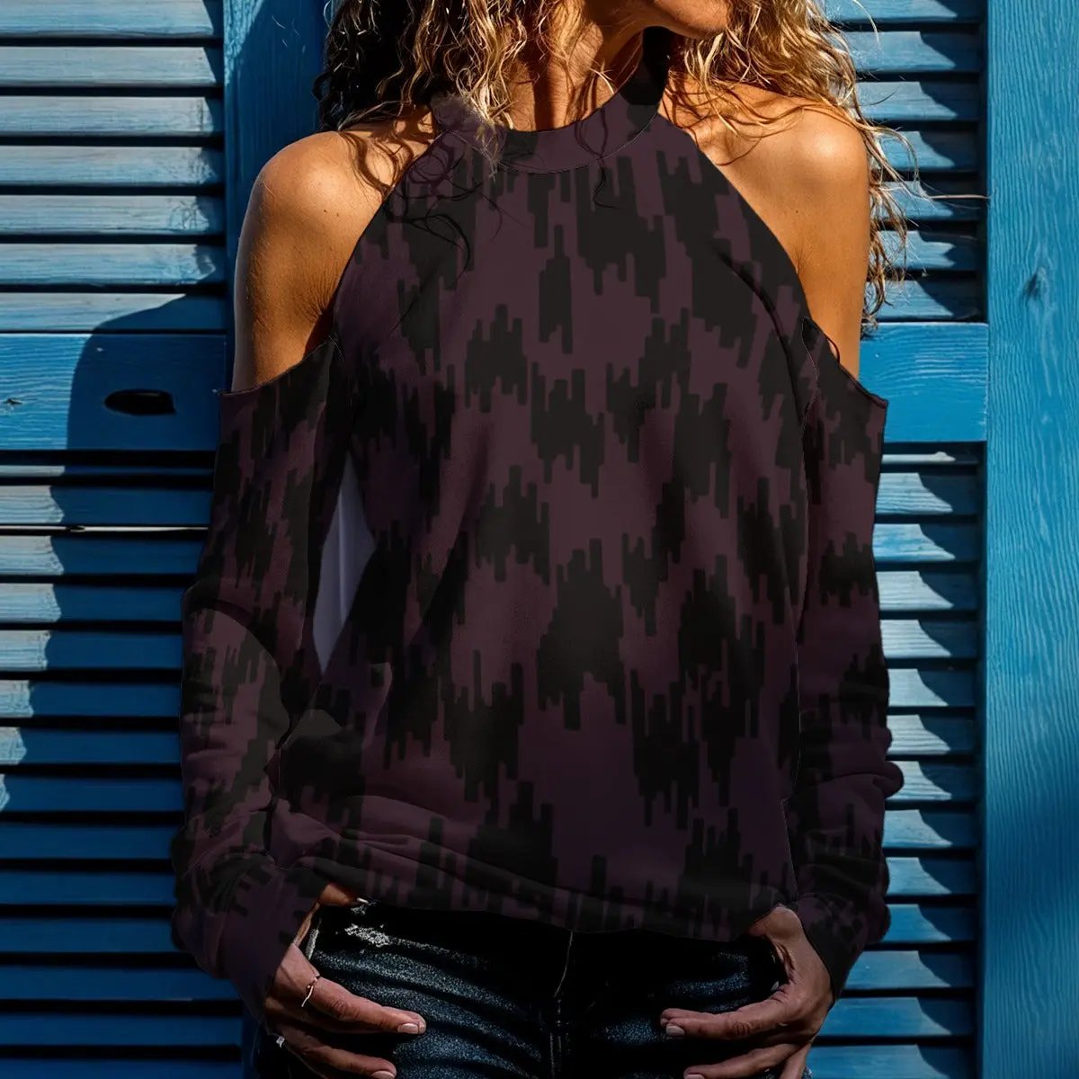 Tribal Print Cold Shoulder Top | Bold Single Life Fashion yoycol