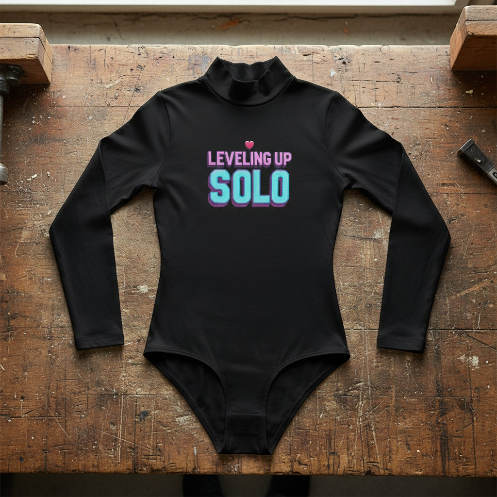 All-Over Print Women's Turtleneck Long Sleeve Bodysuit Yoycol