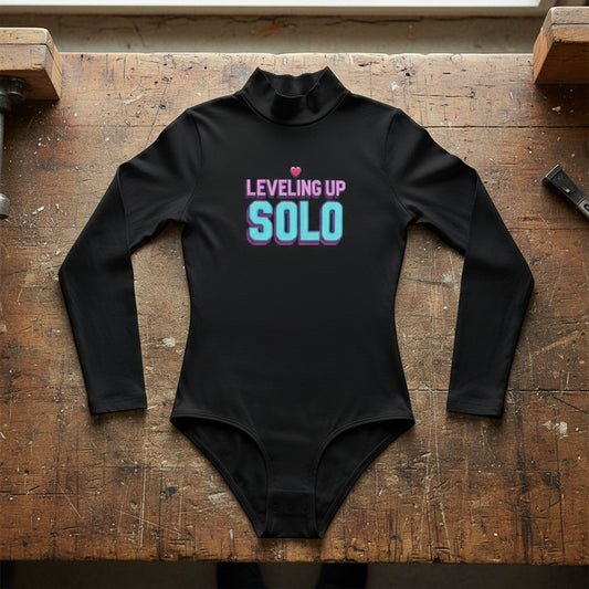 All-Over Print Women's Turtleneck Long Sleeve Bodysuit Yoycol