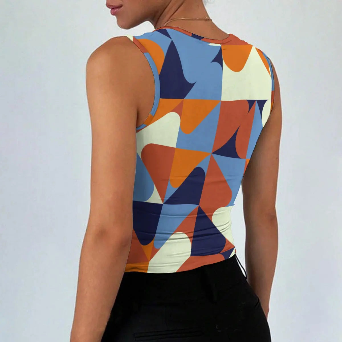 Single Life Geo Tank Top — Anti-Settling Independence Apparel for Women | Breakup Glow-Up Confidence Crop | Self-Love Club Retro Pattern Top Yoycol