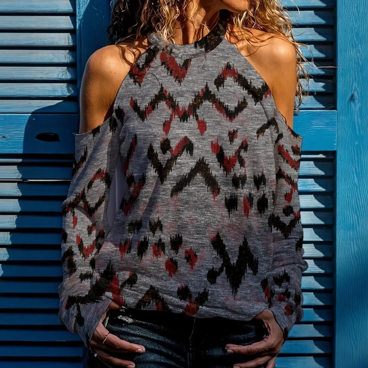 Plaid Cold Shoulder Top for Women | Single Life Night-Out Shirt | Grunge Confidence Fashion by SheVibes After Dark yoycol