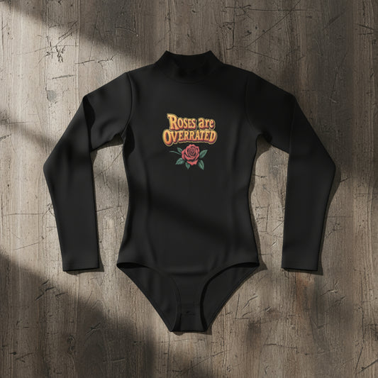 All-Over Print Women's Turtleneck Long Sleeve Bodysuit Yoycol