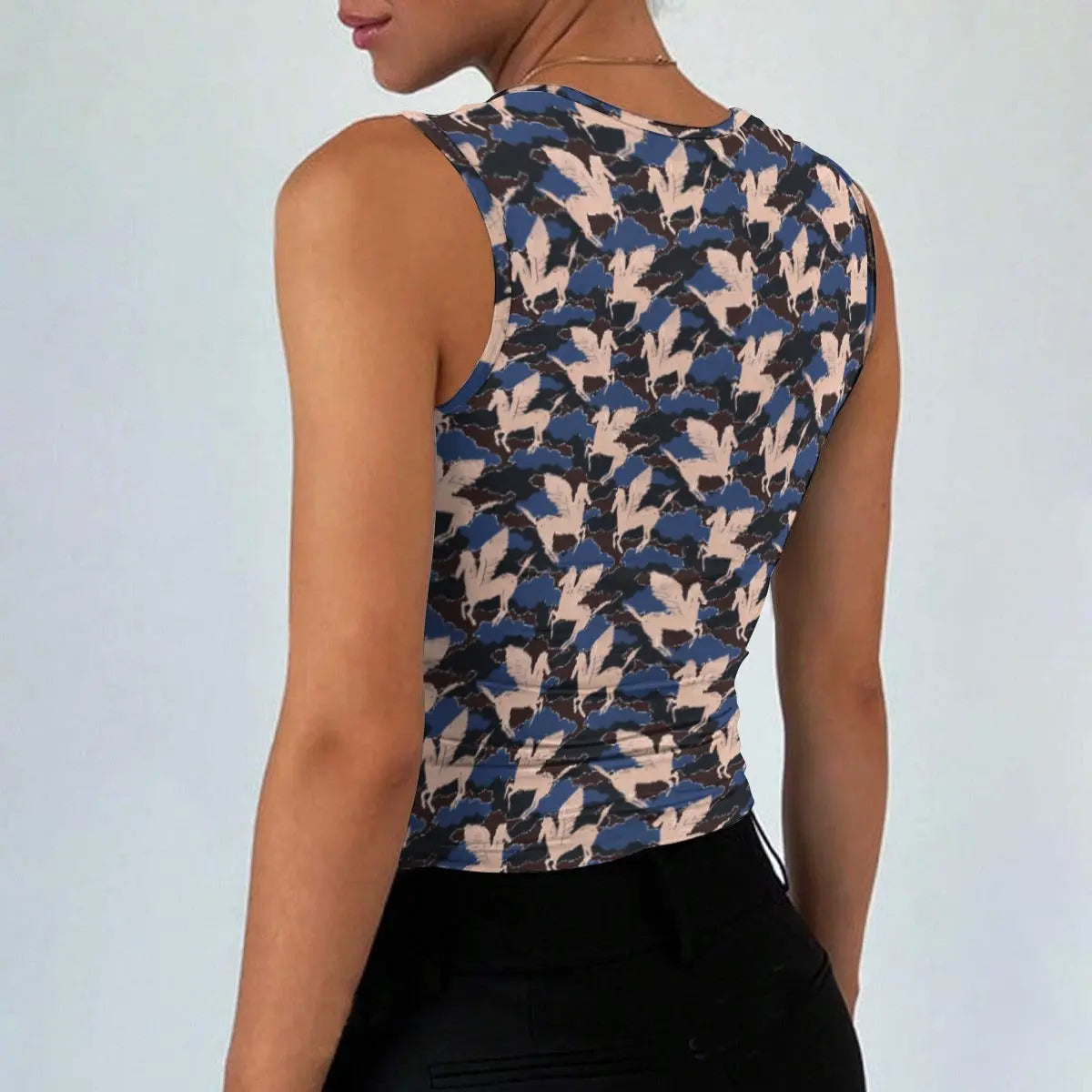 Single Life Geometric Crop Top – Bold Independence Apparel • Anti-Settling Pattern Tank for Confident Women yoycol