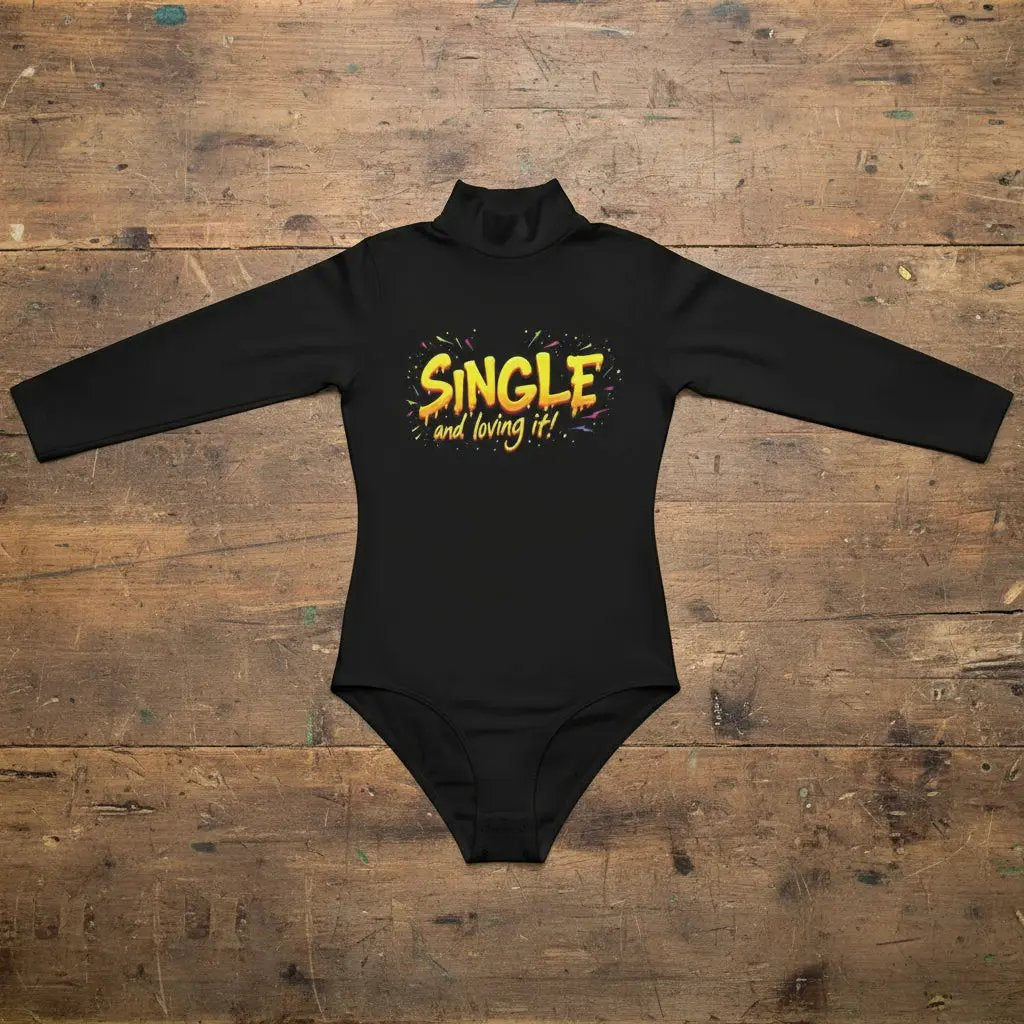 All-Over Print Women's Turtleneck Long Sleeve Bodysuit Yoycol