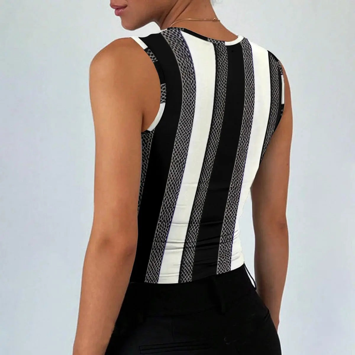 Single Life Bold Stripe Crop Top — Anti-Settling Independence Apparel | Breakup Glow-Up Confidence Tank for Women yoycol