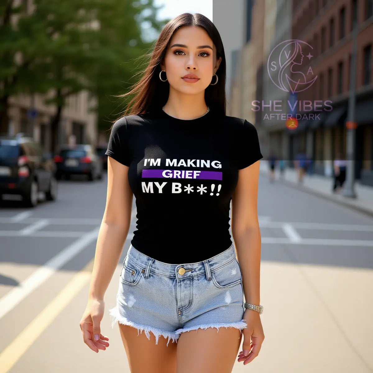 Grief Is My Bitch Shirt – Single Life Empowerment Tee for Independent Women | Anti-Settling Confidence Apparel - SHE VIBES AFTER DARK