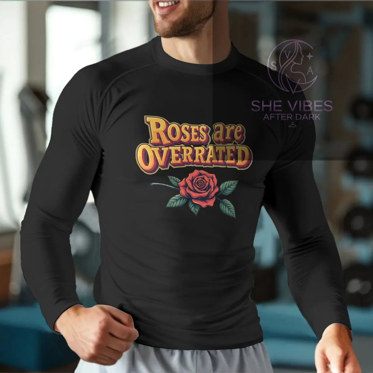 ROSES ARE OVERRATED Long Sleeve Shirt, SINGLE LIFE Tee, Funny Anti-Valentine's Gift, Unisex Galentine's Day Top - SHE VIBES AFTER DARK
