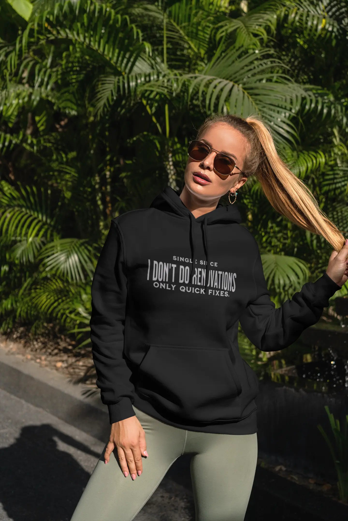 I Don’t Do Renovations" Women’s Pullover Hoodie | Sarcastic Single Life Glow-Up Gear Yoycol