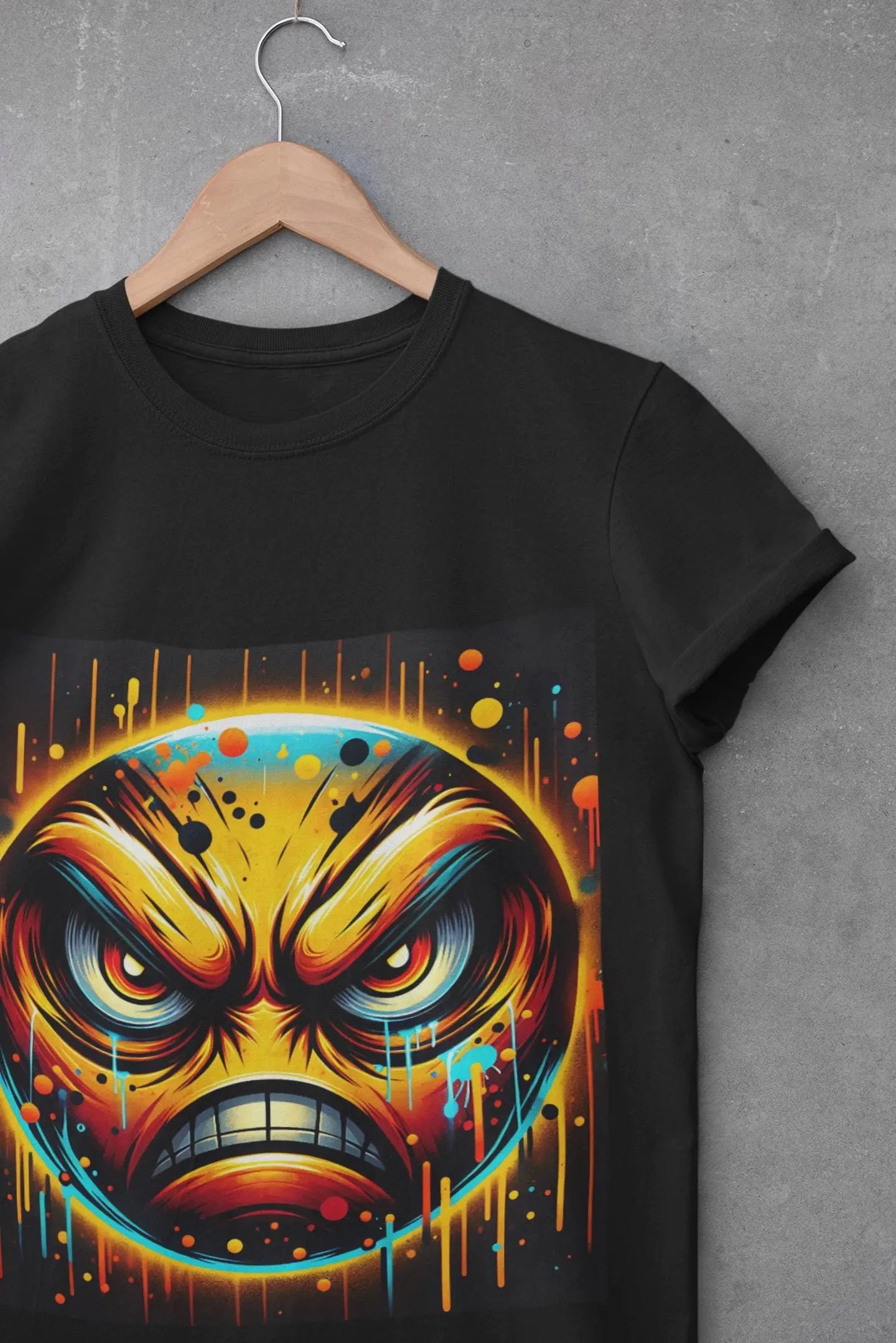 Grunge Angry Face Tank Top: Edgy Punk Streetwear Tee Yoycol