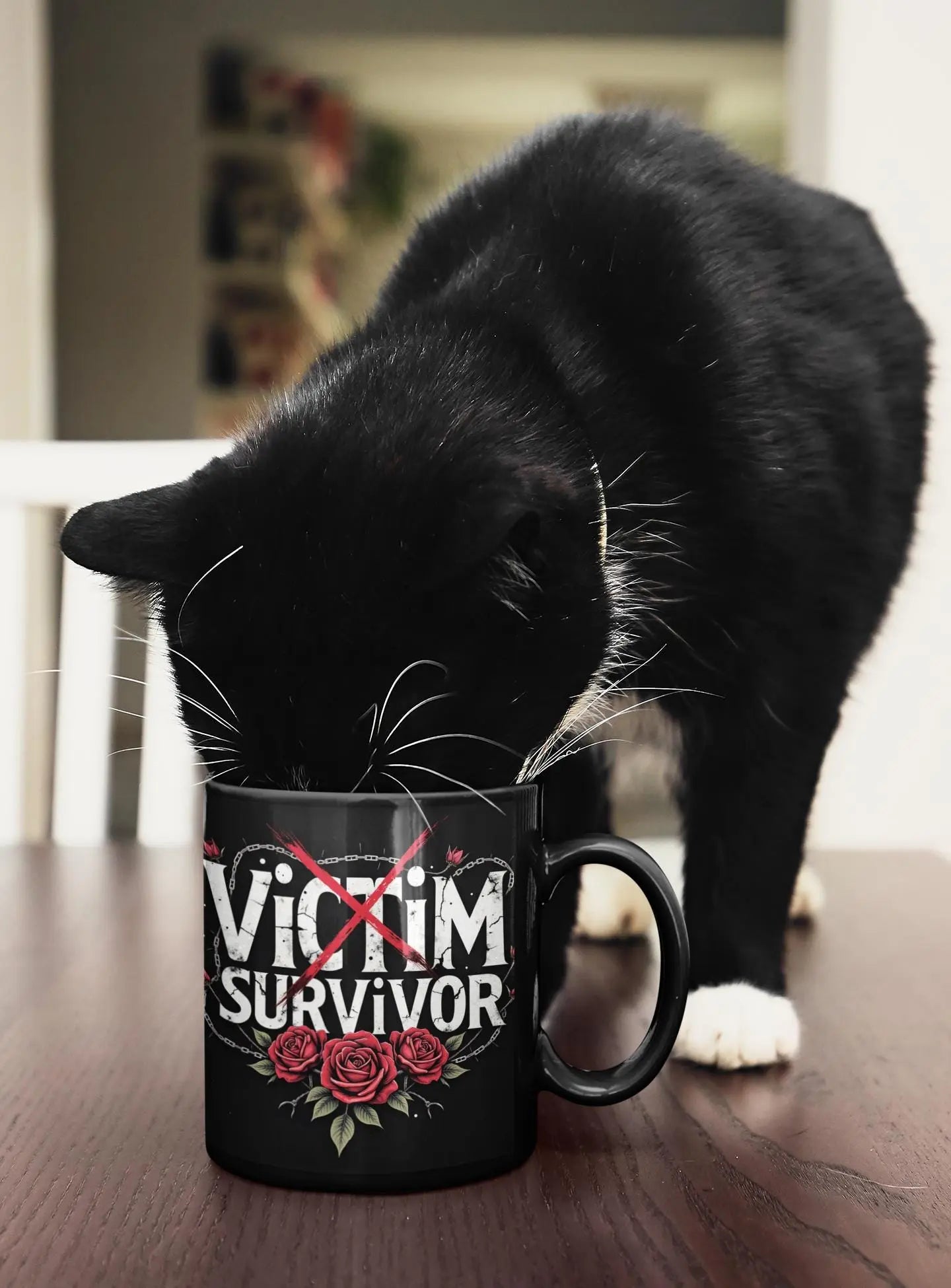Empowering Survivor Mug, Motivational Black Coffee Cup, Self-Care Inspiration Gift, Resilience Reminder, Empowerment Drinkware, Yoycol