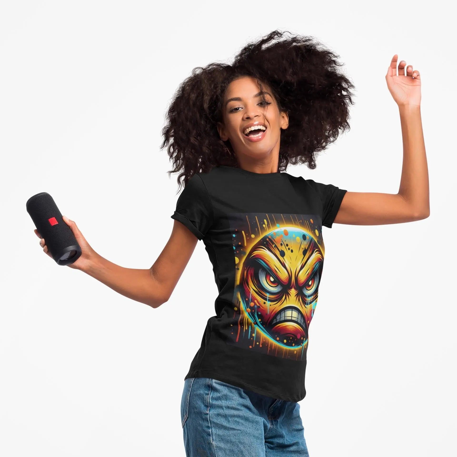 Grunge Angry Face Tank Top: Edgy Punk Streetwear Tee Yoycol