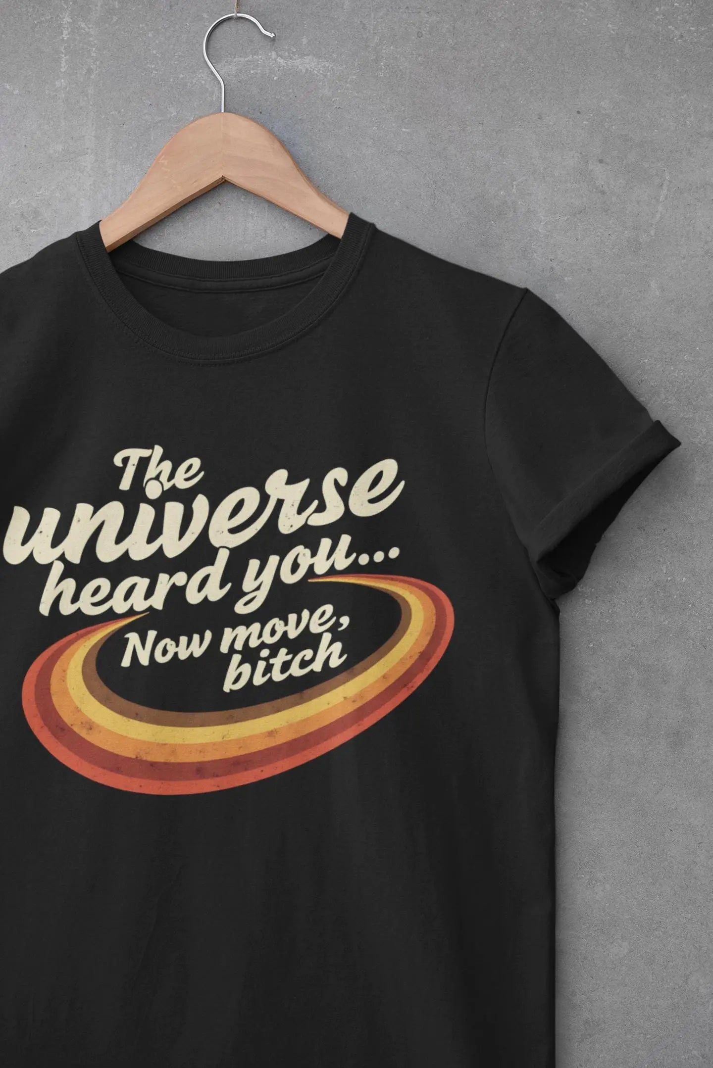 Retro Galaxy Graphic Tee: Unisex Black Cosmic Print T-Shirt Yoycol