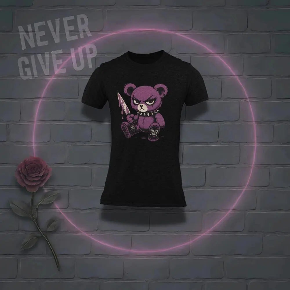 Evil Teddy Bear Tank Top: Purple Horror Goth Punk Fashion Yoycol