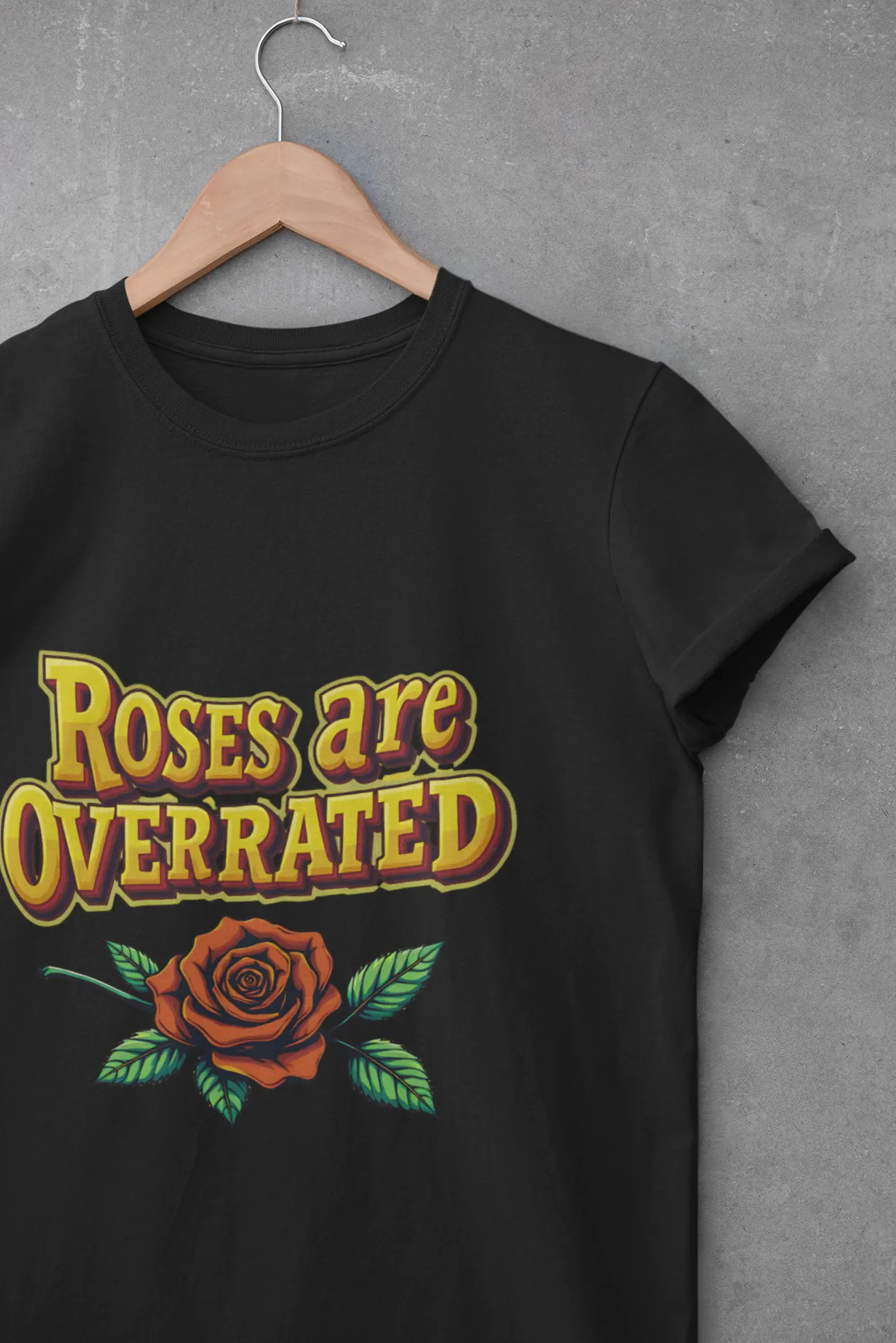 Roses Are Overrated T-Shirt, Anti-Valentine's Day Shirt, Funny Single Life Crop Top, Galentine's Day Gift, Black Fitted Tee Yoycol