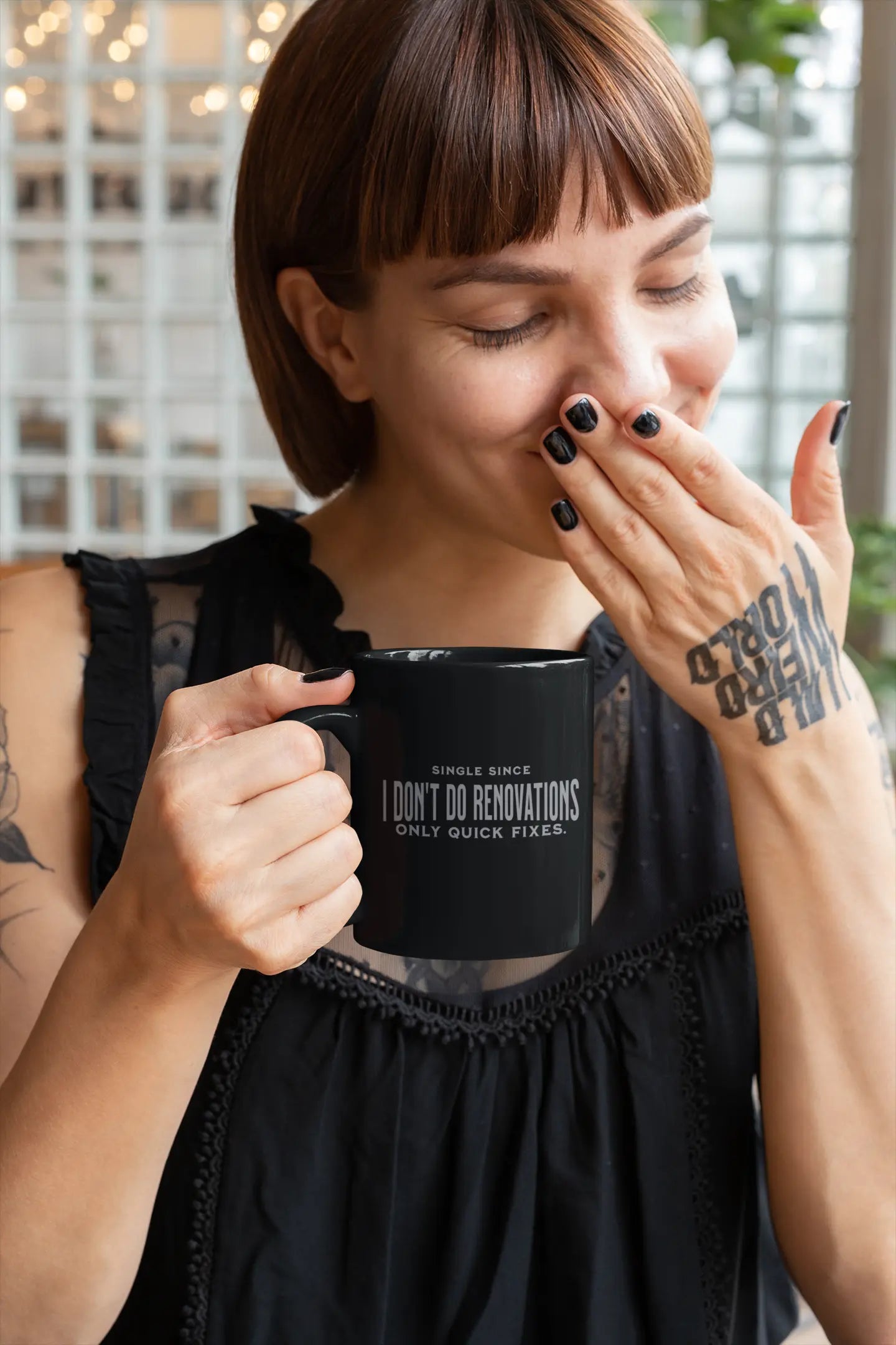 I Don’t Do Renovations Mug – Funny Quote Coffee Cup | Self-Love Era Gift | Bold Breakup Glow-Up Mug for Singles Yoycol