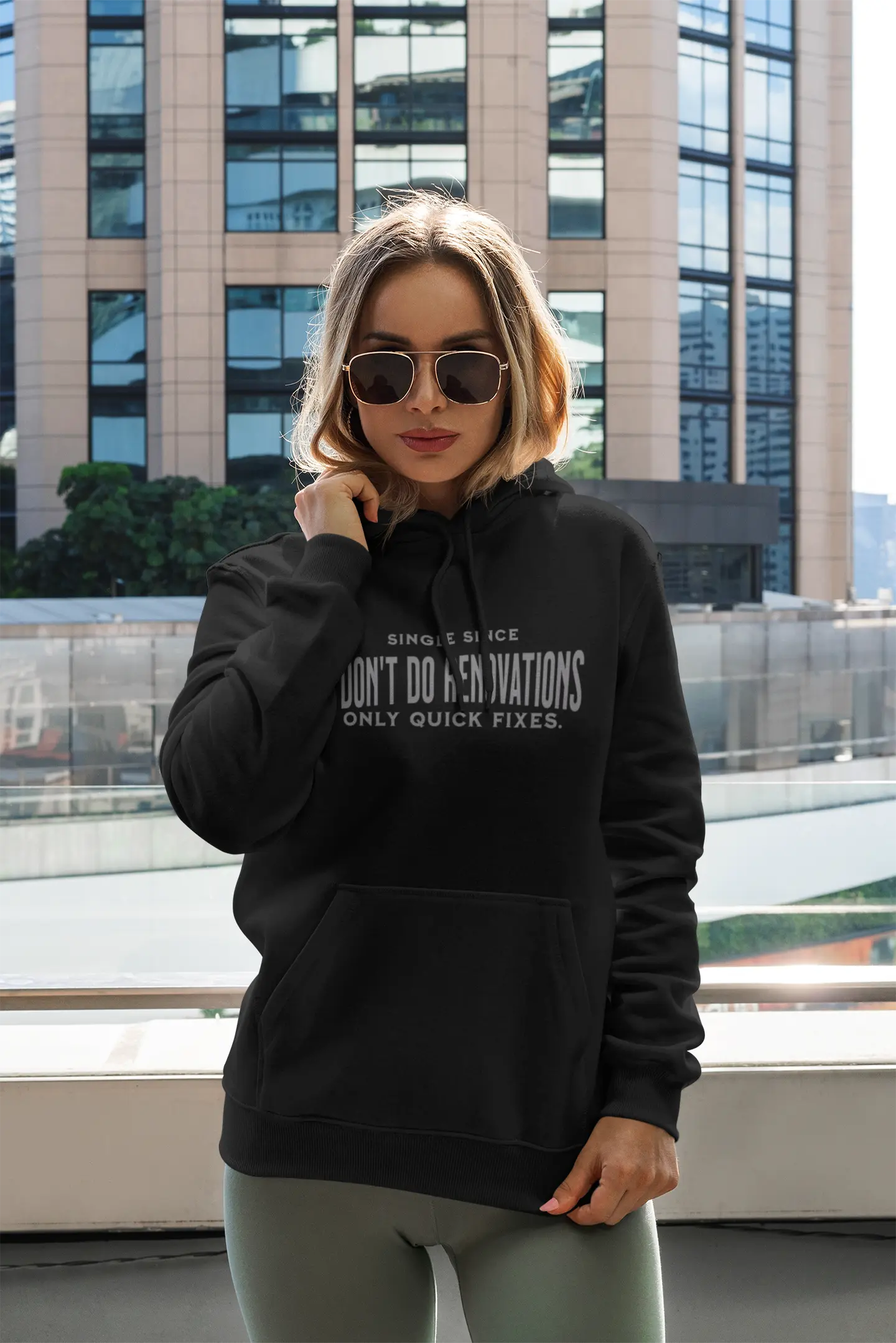 I Don’t Do Renovations" Women’s Pullover Hoodie | Sarcastic Single Life Glow-Up Gear Yoycol